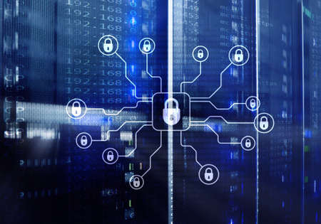 Cyber security, data protection, information privacy. Internet and technology concept.の写真素材