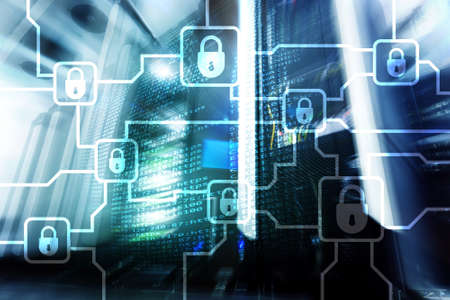 Blochain information encryption. Cyber security, crypto currency.の写真素材