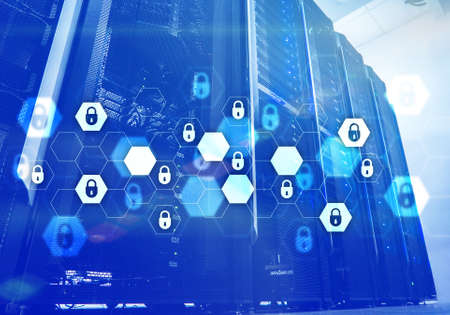 Cyber security, data protection, information privacy. Internet and technology concept.の写真素材
