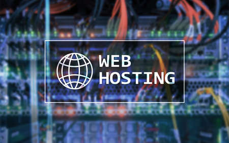 Web Hosting, providing storage space and access for websites.の写真素材