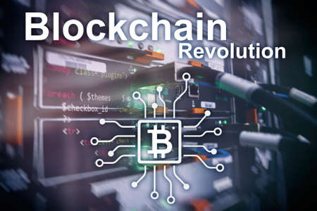 Blockchain revolution, innovation technology in modern business.の写真素材