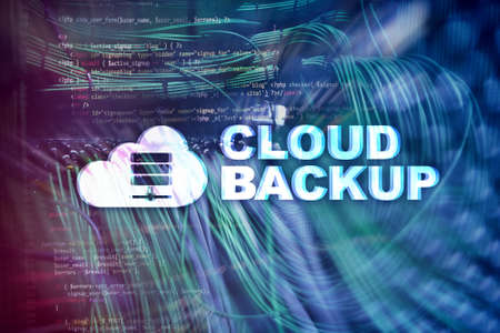 Cloud backup. Server data loss prevention. Cyber security.の写真素材
