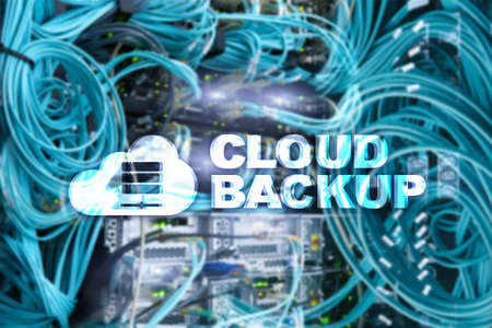 Cloud backup. Server data loss prevention. Cyber security.の写真素材