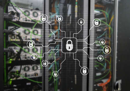 Cyber security, data protection, information privacy. Internet and technology concept.の写真素材