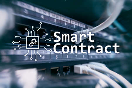 Smart contract, blockchain technology in modern business.の写真素材