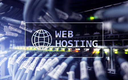 Web Hosting, providing storage space and access for websites.の写真素材