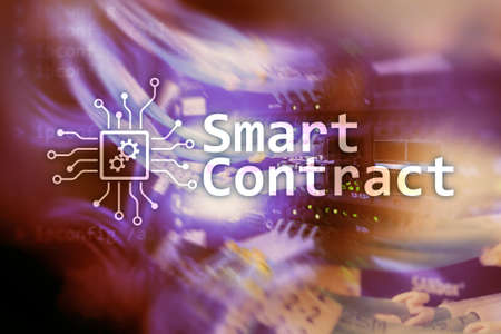 Smart contract, blockchain technology in modern business.の写真素材