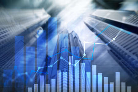 Financial growth graph. Sales increase, marketing strategy concept.の写真素材