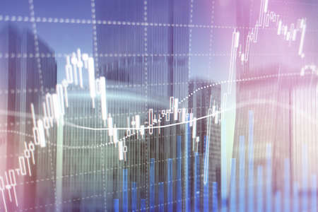 Forex trading, Financial market, Investment concept on business center background.の写真素材