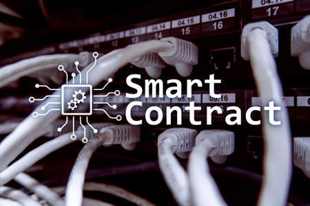Smart contract, blockchain technology in modern business.の写真素材