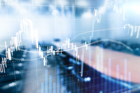 Forex trading, Financial market, Investment concept on business center background.の写真素材