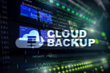 Cloud backup. Server data loss prevention. Cyber security.の写真素材