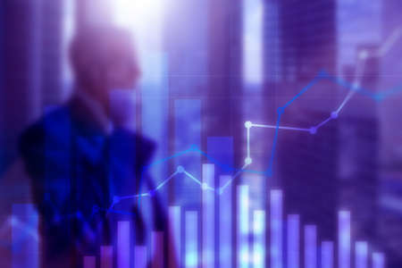Financial growth graph.Â Sales increase, marketing strategy concept.の写真素材