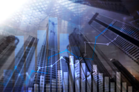 Financial growth graph. Sales increase, marketing strategy concept.の写真素材