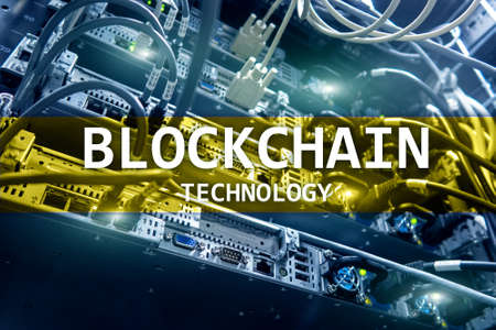 Blockchain technology, cryptocurrency mining.の写真素材