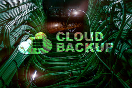 Cloud backup. Server data loss prevention. Cyber security.の写真素材