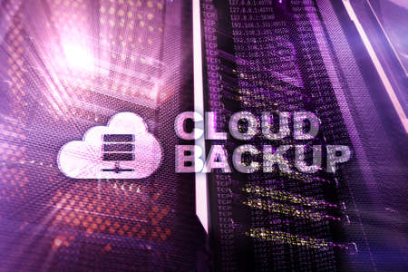 Cloud backup. Server data loss prevention. Cyber security.の写真素材
