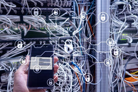 Cyber security, data protection, information privacy. Internet and technology concept.の写真素材