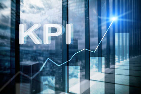 KPI - Key performance indicator graph on blurred background.の写真素材