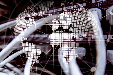 3D Earth as telecommunication and internet technology concept.