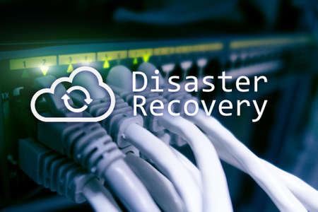 DIsaster recovery. Data loss prevention. Server room on background.の写真素材