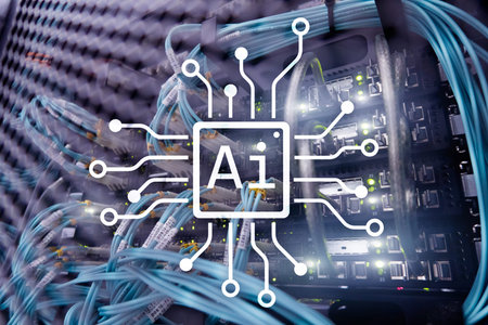 AI, Artificial intelligence, automation and modern information technology concept on virtual screen.