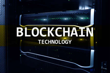 Blockchain technology, cryptocurrency mining.の写真素材