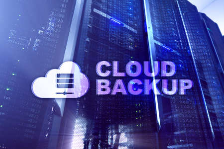 Cloud backup. Server data loss prevention. Cyber security.の写真素材