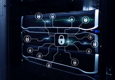 Cyber security, data protection, information privacy. Internet and technology concept.の写真素材
