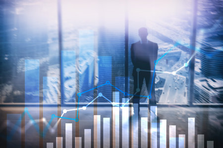 Financial growth graph.Â Sales increase, marketing strategy concept.