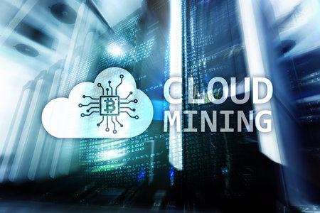 Cloud computing, data or cryptocurrency (Bitcoin, Ethereum) mining in data center. Server room...