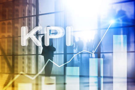 KPI - Key performance indicator graph on blurred background.の写真素材