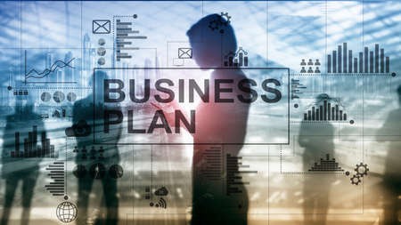 Double exposure Business plan and strategy concept.の写真素材