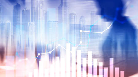 Financial growth graph. Sales increase, marketing strategy concept.の写真素材