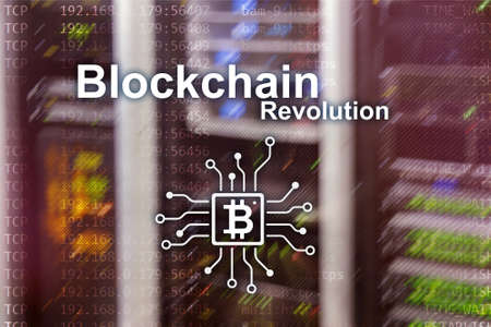 Blockchain revolution, innovation technology in modern business.