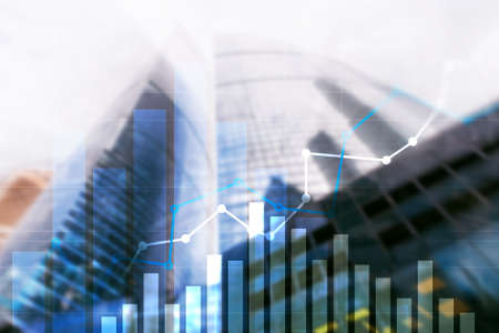Financial growth graph.Sales increase, marketing strategy concept.の写真素材
