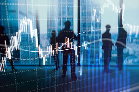 Forex trading, Financial market, Investment concept on business center background.の写真素材