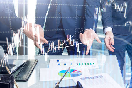 Forex trading, Financial market, Investment concept on business center background.