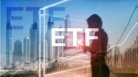 ETF - Exchange traded fund financial and trading tool. Business and investment concept.の写真素材