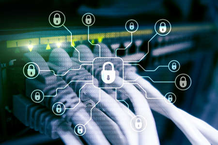 Cyber security, data protection, information privacy. Internet and technology concept.