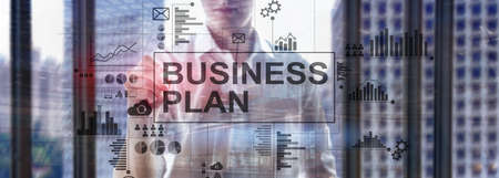 Double exposure Business plan and strategy concept.の写真素材