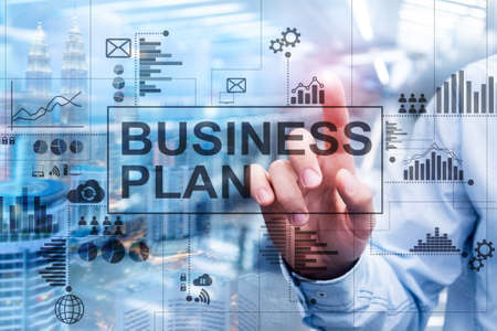 Double exposure Business plan and strategy concept.の写真素材