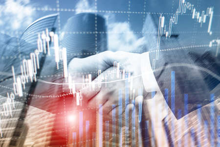 Forex trading, Financial market, Investment concept on business center background.の写真素材