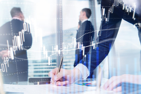 Forex trading, Financial market, Investment concept on business center background.