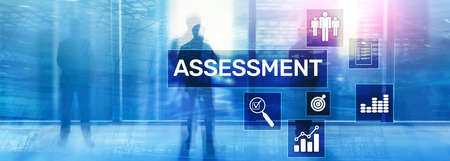 Assessment Evaluation Measure Analytics Analysis Business and Technology concept on blurred background.の写真素材