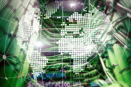 3D Earth as telecommunication and internet technology concept.