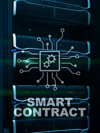 Smart contract, blockchain technology in modern business.の写真素材