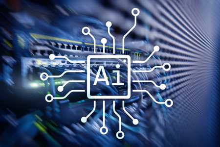 AI, Artificial intelligence, automation and modern information technology concept on virtual screen.の写真素材