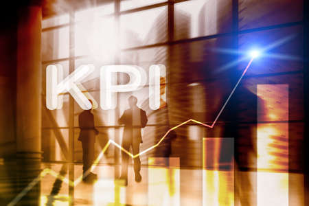 KPI - Key performance indicator graph on blurred background.の写真素材