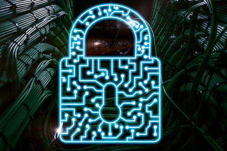 Cyber Security lock icon Information Privacy Data Protection internet and Technology concept.の写真素材